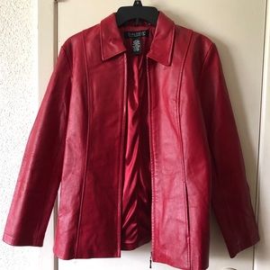A small red leather jacket